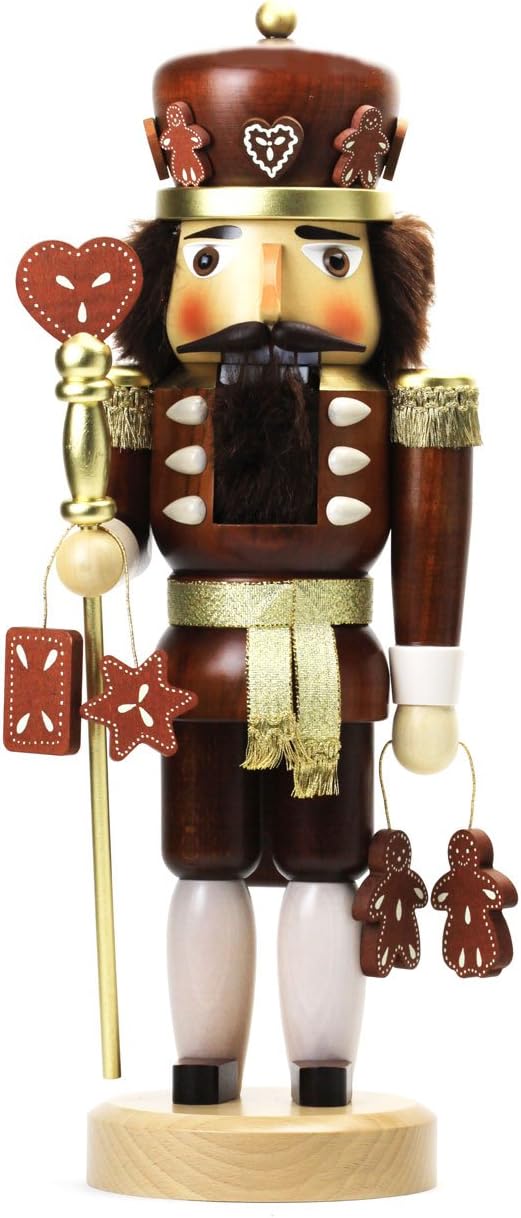 German Christmas Nutcracker Gingerbread King Natural Wood - 37,5cm / 15 inch - Christian Ulbricht