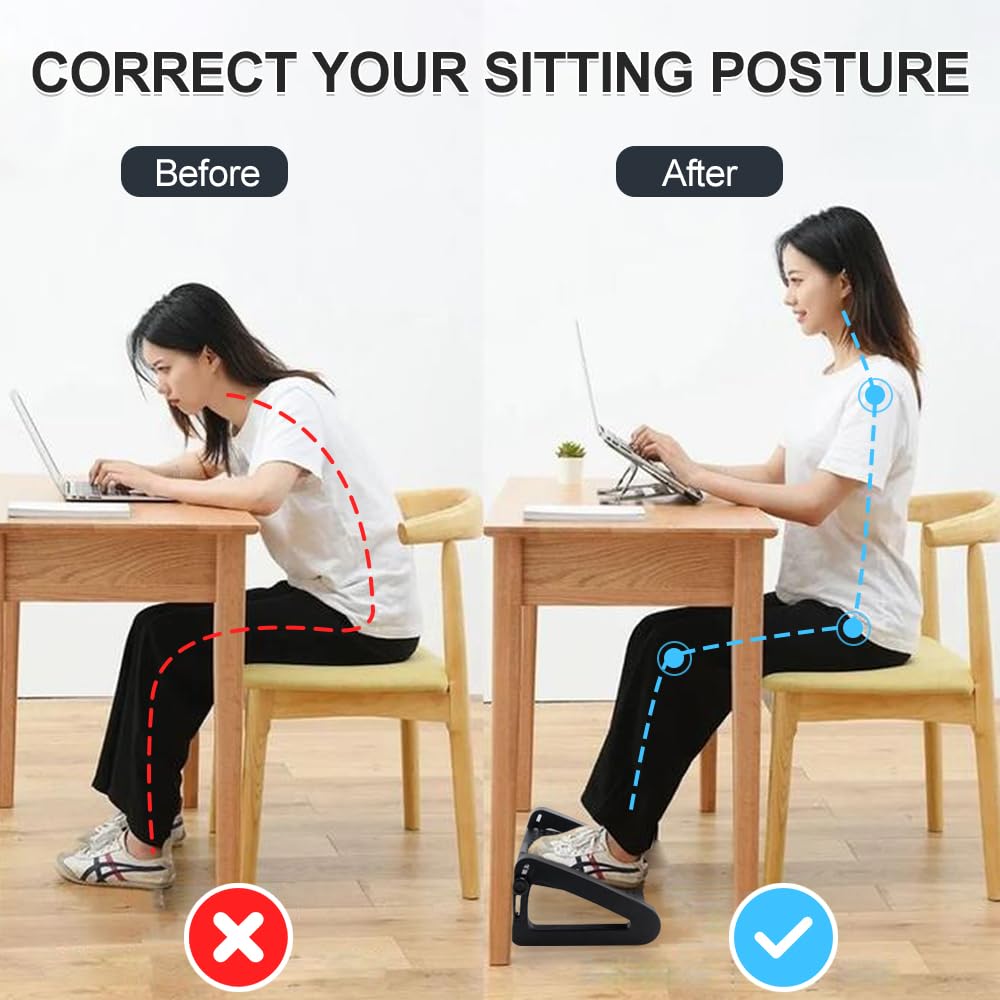 Fußstütze für unter dem Schreibtisch bei der Arbeit – Sechs höhenverstellbare Fußstütze unter dem Schreibtisch – Ergonomische Fußhocker für unter dem Schreibtisch – Schreibtisch-Fußstütze mit