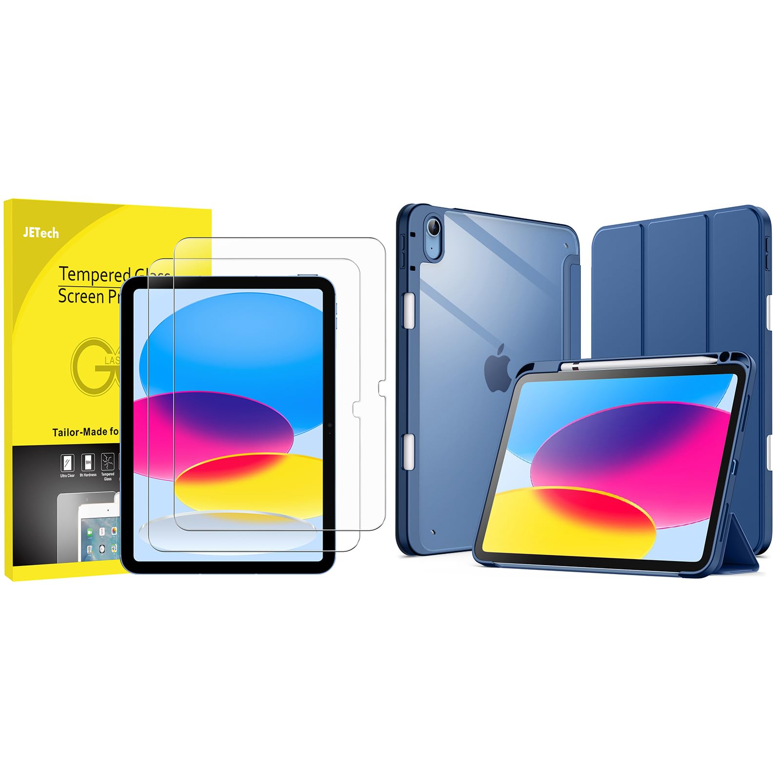Funda y protector de pantalla JETech para iPad 10 y 11 gen evita roturas 8