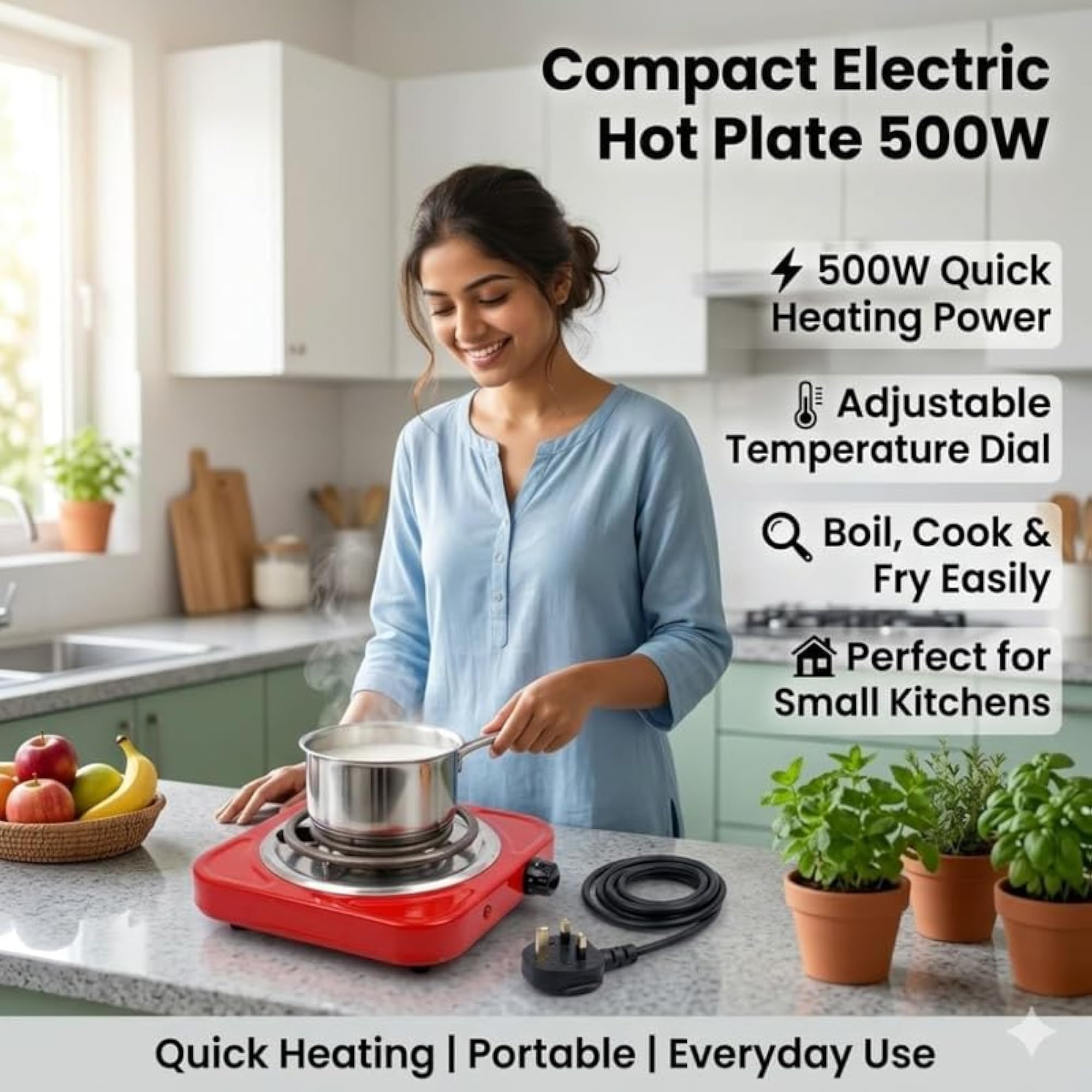 500W Electric Hot Plate Single Burner