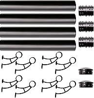 Vista 11 de Kit de riel de pie de montaje en barra sólida, tubo de acero inoxidable negro mate con conector interno, soporte de riel de pie de montaje en barra