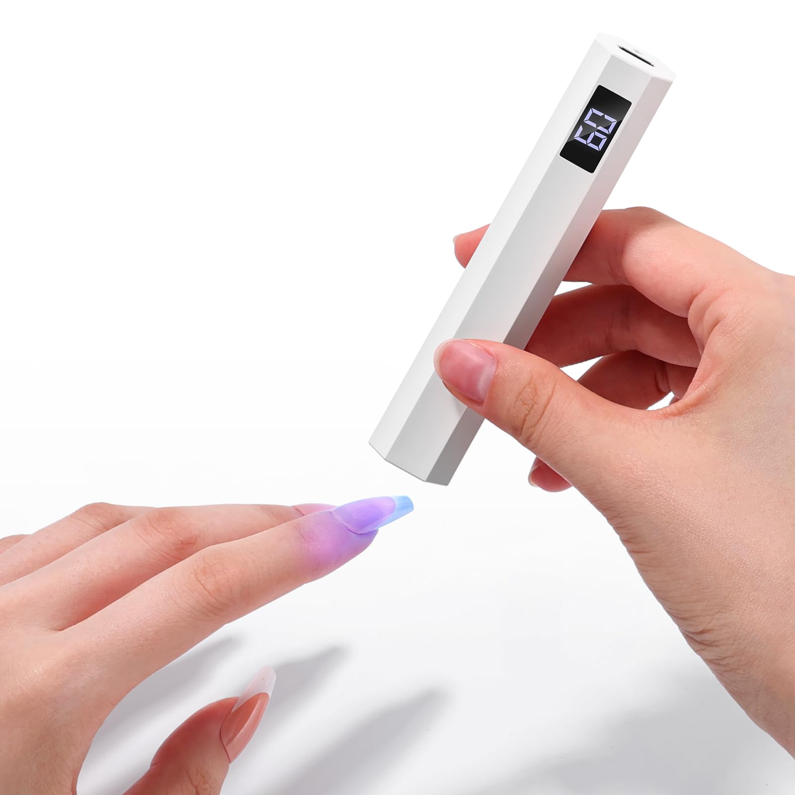 SAVILAND Handheld U V Light for Gel Nails Portable Rechargeable Nail Lamp | U V & LED Light, LCD Display, 2 Timer Modes, Fast Gel Nail Curing, Professional Salon & Home DIY & Travel Use, Shine