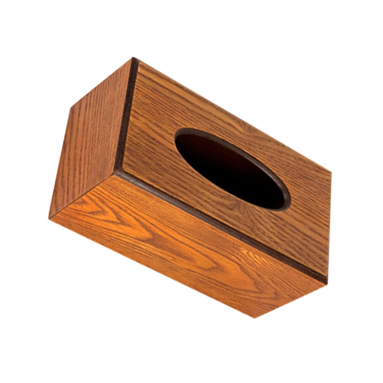 Boîte à mouchoirs en bois massif vintage marron pour salon chic