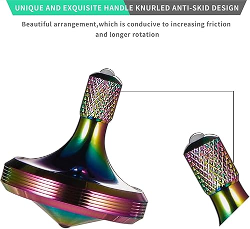 Miniatura 41 de Parte superior giratoria de metal de precisión, giro de acero inoxidable bien hecho, de larga duración, más de 8 minutos, juguete de giroscopio