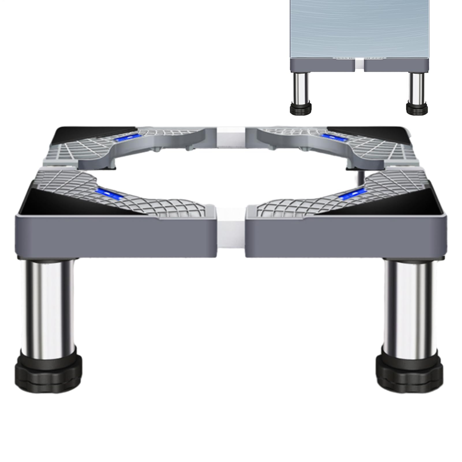 Soporte de secadora resistente, elevador ajustable para lavadora con 4 patas resistentes, plataforma segura para refrigerador, solución de almacenamiento para el hogar para lavandería