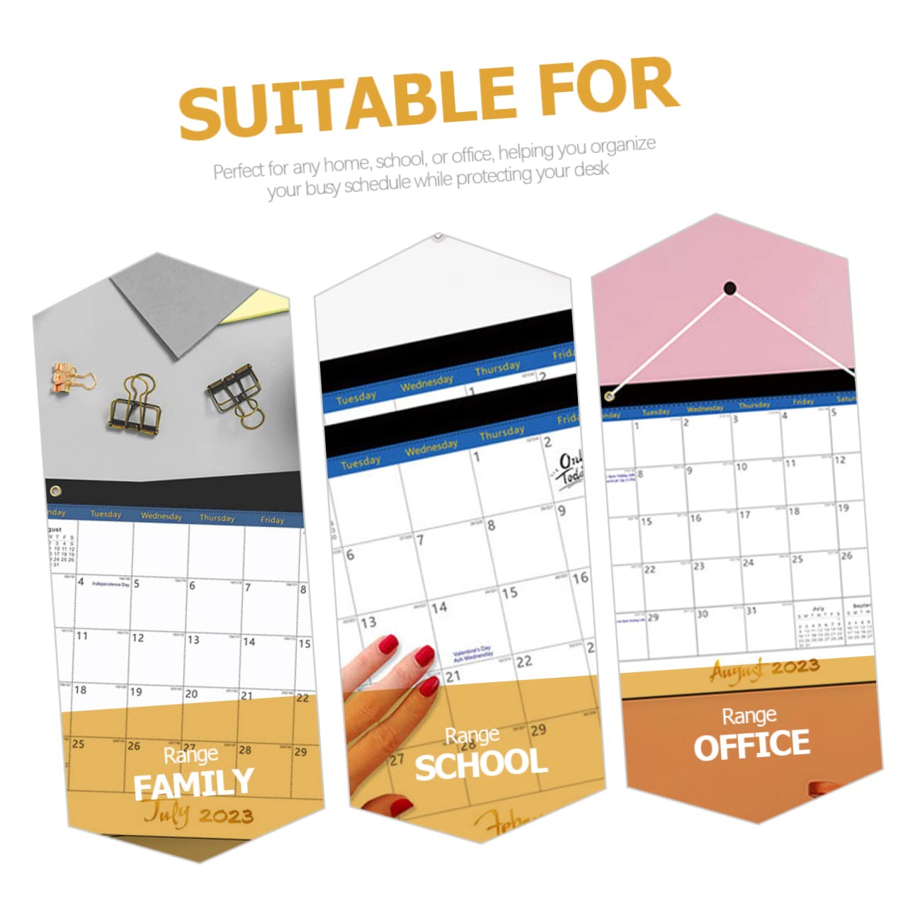 Tofficu 3pezzi Calendario Mensile Da Appendere Inglese Wall Calendar Familiare Con Design Elegante Pianificazione Quotidiana Per Casa e Ufficio Per Organizzazione e Appuntamenti