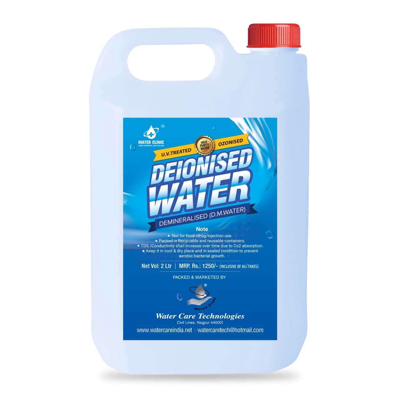 Water Care Technologies Deionized WaterDemineralised (DM Water