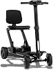 Pride Mobility Go-Go Carbon 4-Wheel Folding Travel Mobility Scooter – 300 lbs Capacity, 3.7 mph, Airline-Approved Lithium Battery – for Seniors, Adults, Elderly – Lightweight & Compact Black