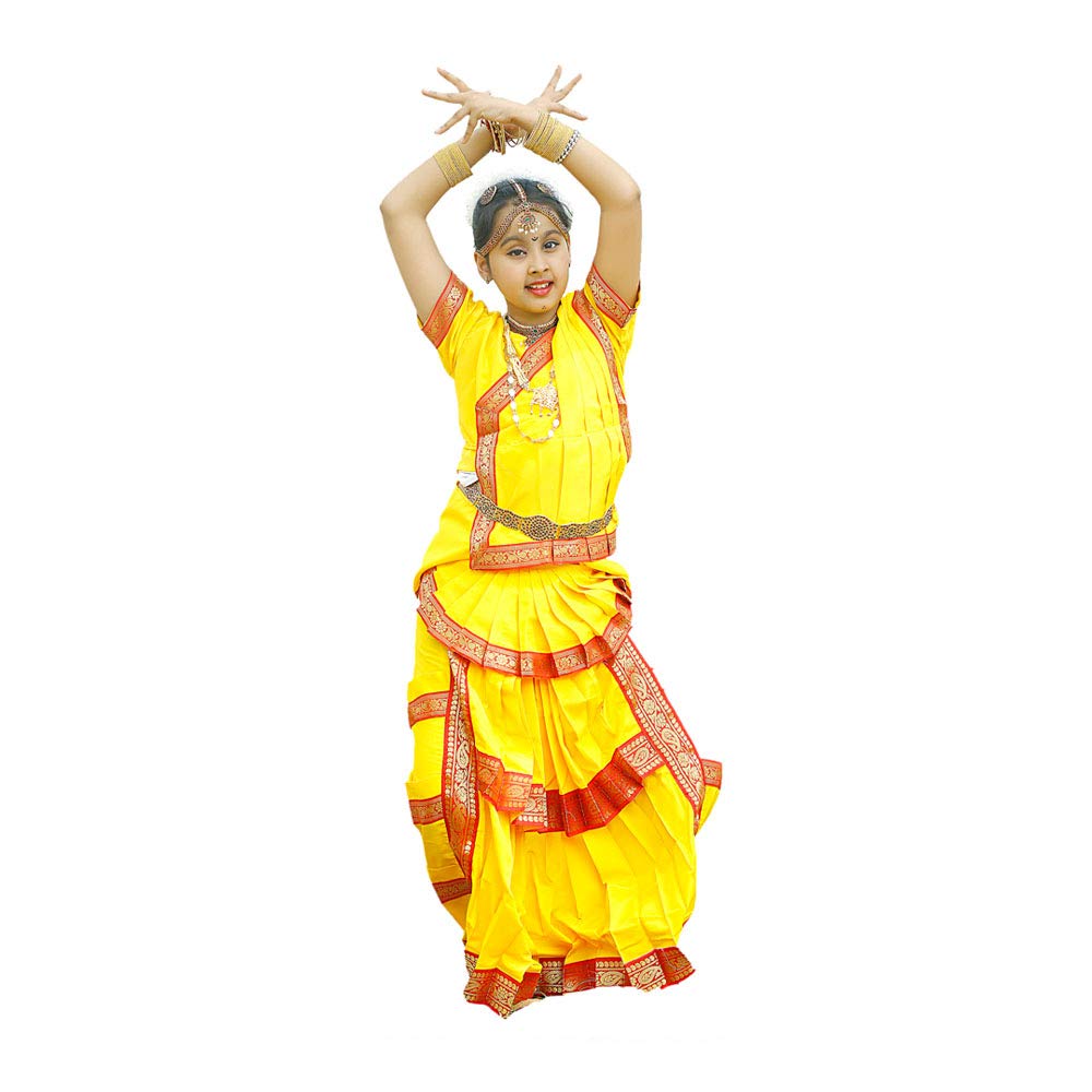 ITSMYCOSTUME Yellow Bharatnatyam Dress - Indian Classical Dance Costume-(Material : Chairman) (B08GH3LRCG) Amazon Price History, Amazon Price Tracker