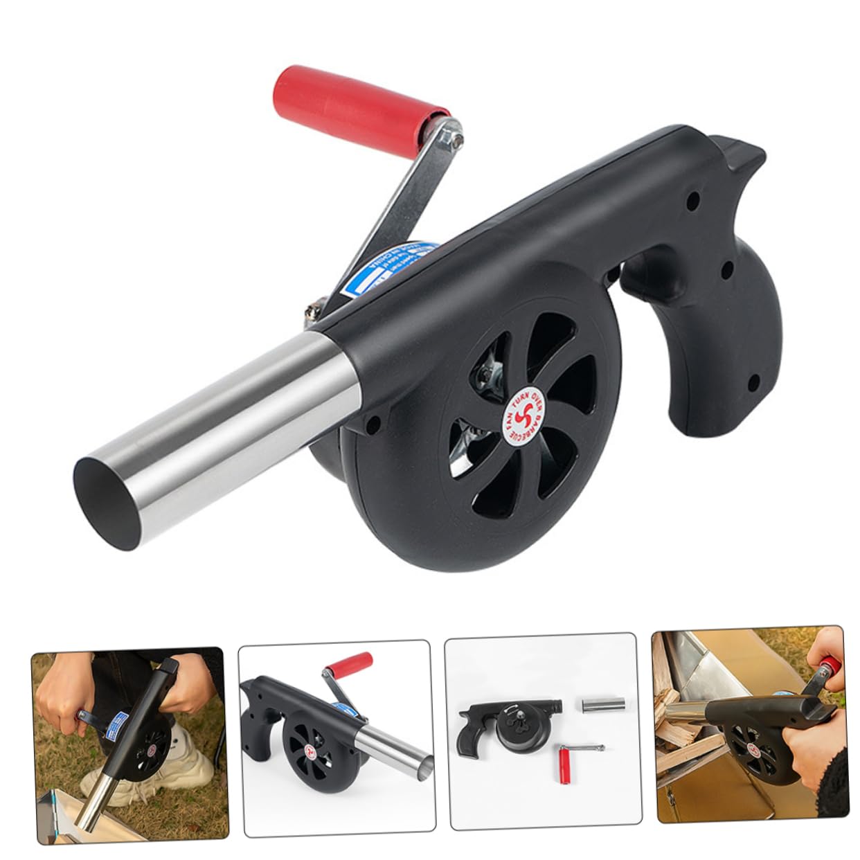 Hemobllo 2 Pezzi Asciugacapelli portatili Fan portatile griglia Barbecue aeratore da campeggio soffiatore di all'aperto soffiatore d'aria per grill soffiatore portatile plastica