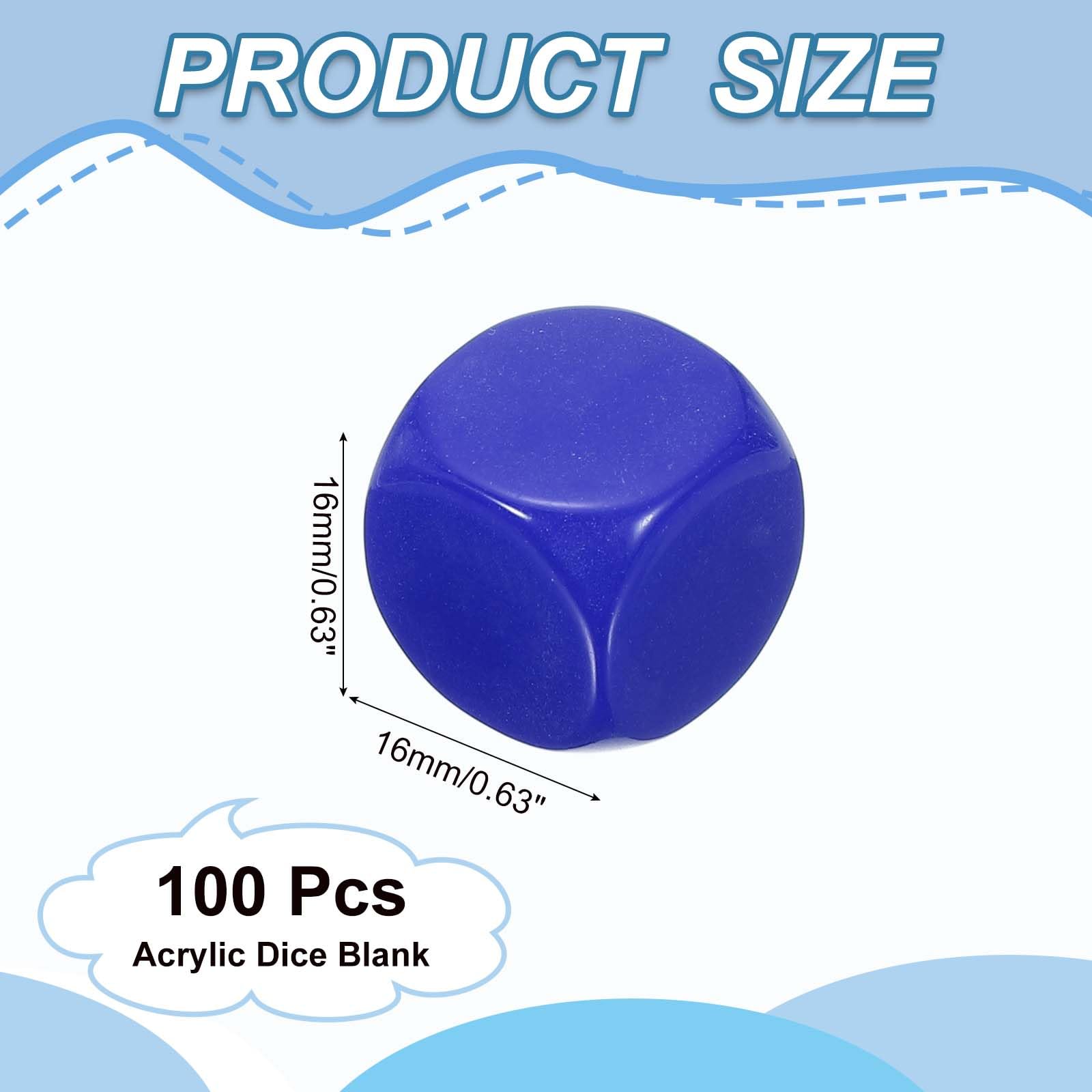 PATIKIL 16 mm Acrylic Dice Blank - Image 2