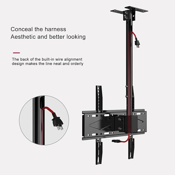 Adjustable Ceiling TV Mount Bracket - Tv Wall Mount,Universal TV Ceiling Mount,360 Deg Rotation Tilt Swivel TV Mount,Height Adjustable TV Stand And Wall Mount,for 26-60 Inch T,1M