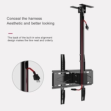 Adjustable Ceiling TV Mount Bracket - Tv Wall Mount,Universal TV Ceiling Mount,360 Deg Rotation Tilt Swivel TV Mount,Height Adjustable TV Stand And Wall Mount,for 26-60 Inch T,1M
