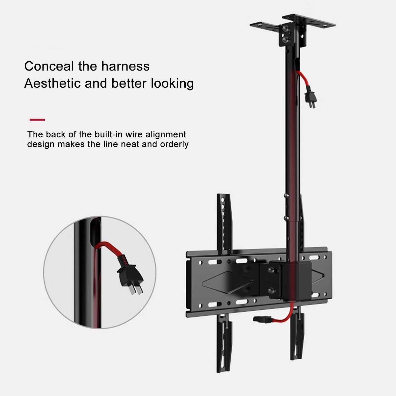 Soporte de techo universal para TV, soporte de pared giratorio telescópico, rotación de 360 grados, soporte de TV inclinable y giratorio, apto para televisores de 26 a 60 pulgadas, VESA máx. 400 x 400