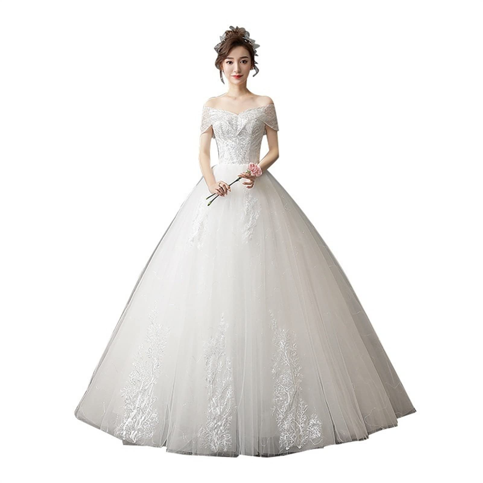 ABZEKH Wedding Dress Plus Size Wedding Gowns Bridal Embroidery Dresses Lace Up Ball Gown Wedding Dresses