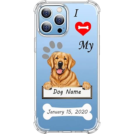 Custom Dog Name Golden Retriever Clear Phone Case