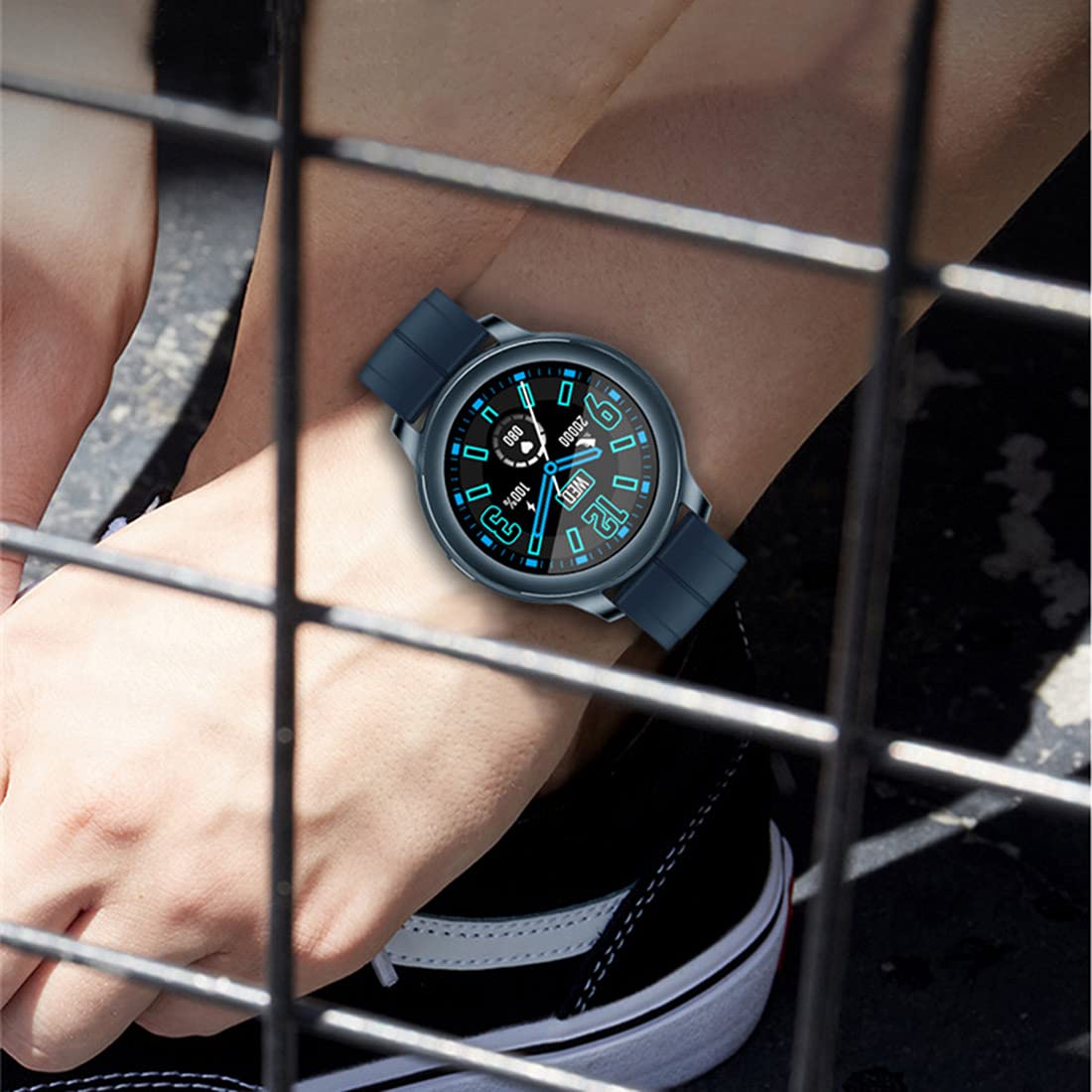 Smartwatches, sportowy smartwatch z pulsometrem i monitorem snu, cyfrowy ekran dotykowy 1,3", wodoszczelność IP68, krokomierz, monitor aktywności, dla mężczyzn, kobiet, dzieci szary