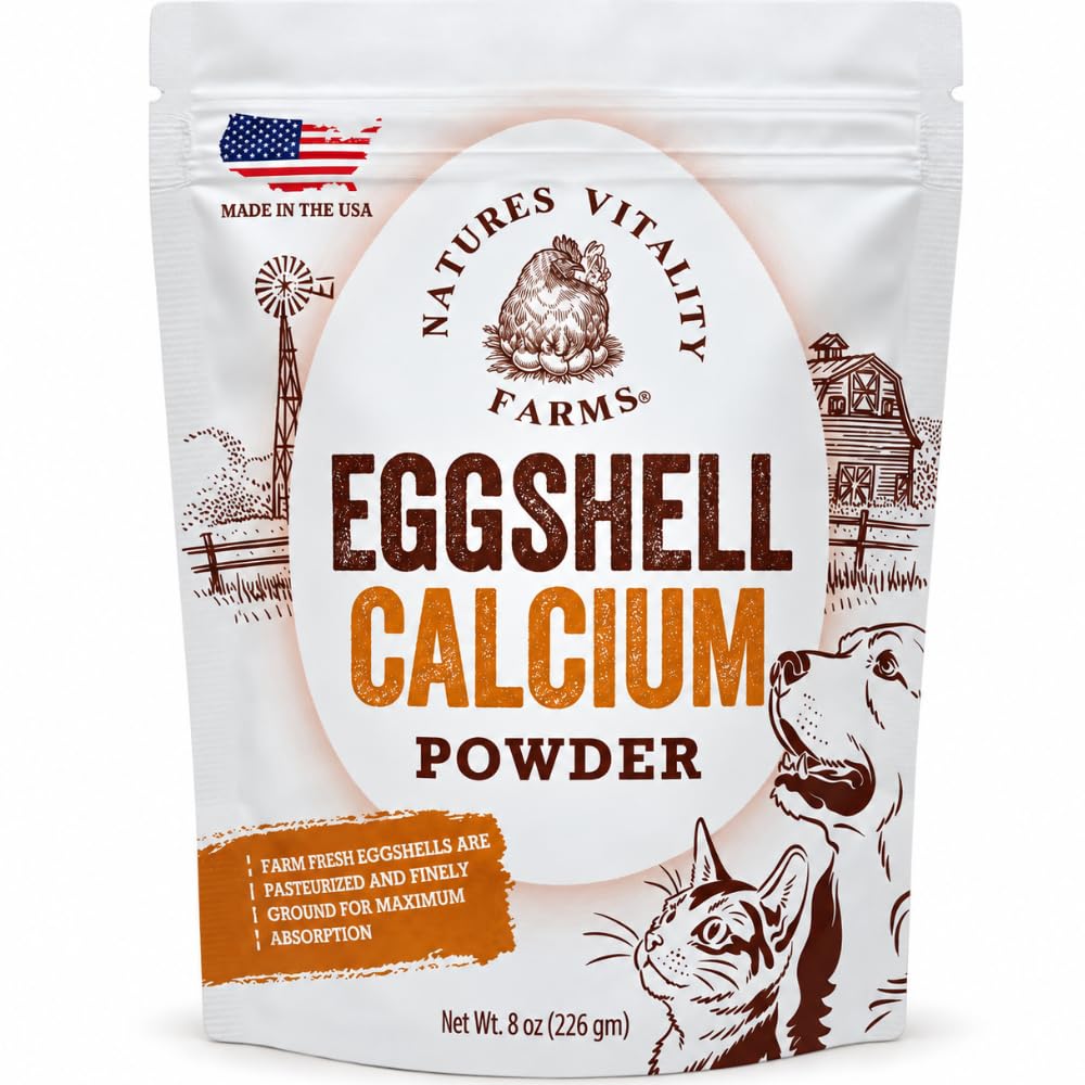 U.S.A. Eggshell Powder for Dogs and Cats, 8oz Calcium Supplement