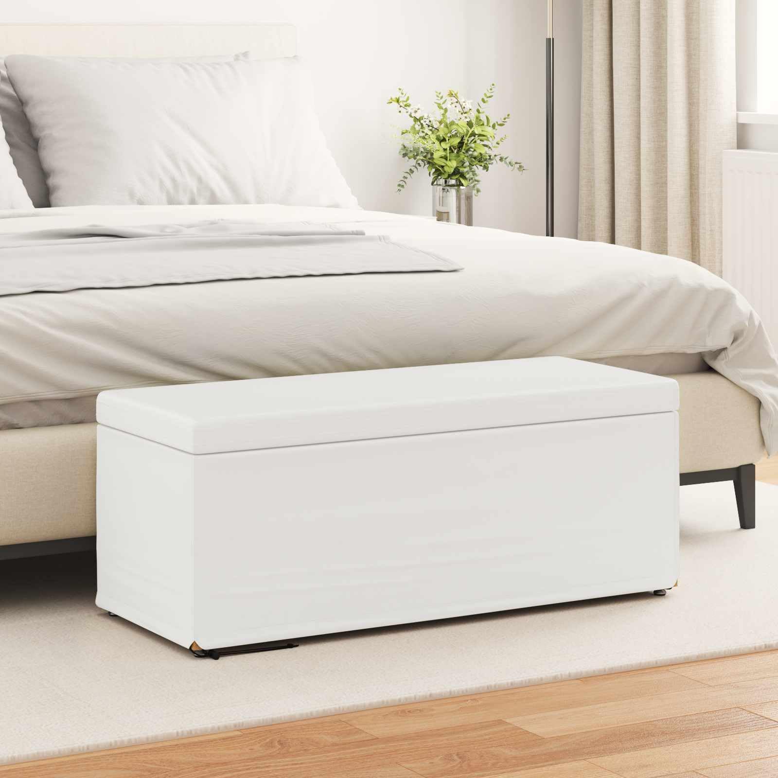 vidaXL Halka Biały Skóra ekologiczna i drewno inżynieryjne, Nowoczesny, trwały, kompaktowy stołek do kuchni, stylowy design, wygodne siedzenie, minimalistyczne meble