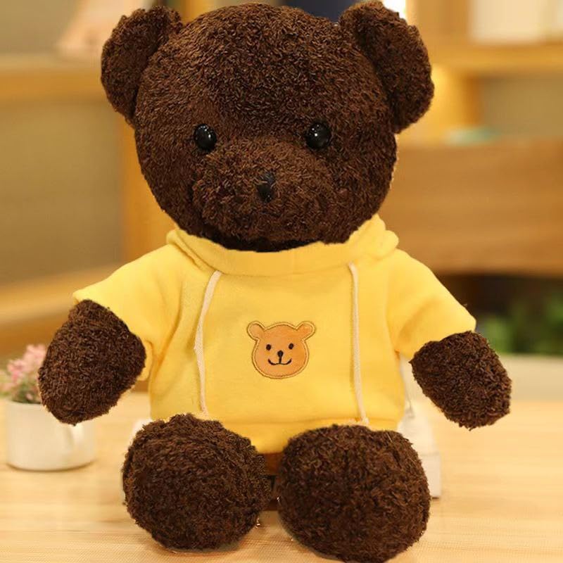 Soft Plush Teddy Bear with Shirt - 1.25 Feet (38cm) - Adorable Gift for Boys and Girls (Brown Teddy with Yellow Shirt) (B0CZJFMK27) Amazon Price History, Amazon Price Tracker