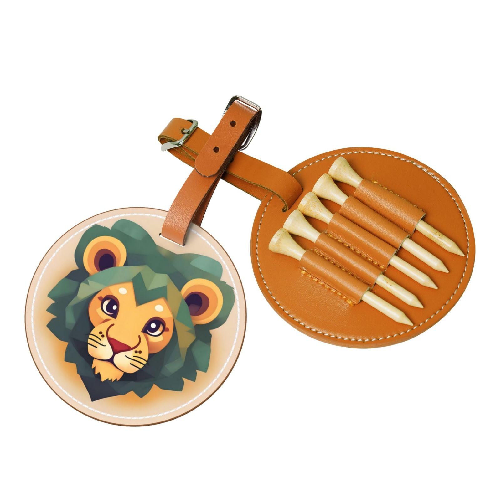 WXXWXD Cartoon lion Printed Golf Tee Storage Bag - Portable Storage, Easily Organize Tees