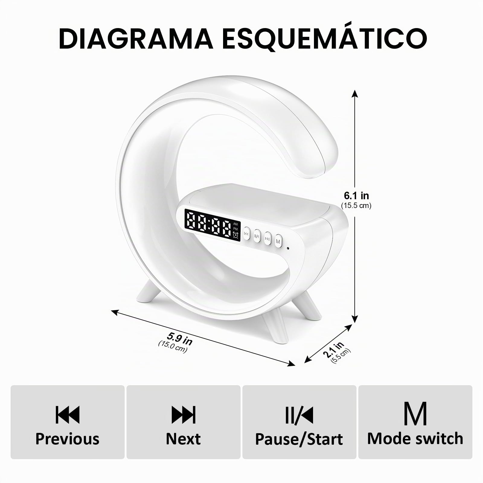 Kangtaixin Despertador de Luz Diurna, Despertador con Luz, Lámpara de Mesa con Altavoz Bluetooth, Luces para Adultos, Niños, Dormitorio, Decoración, Navidad, Cumpleaños Regalos