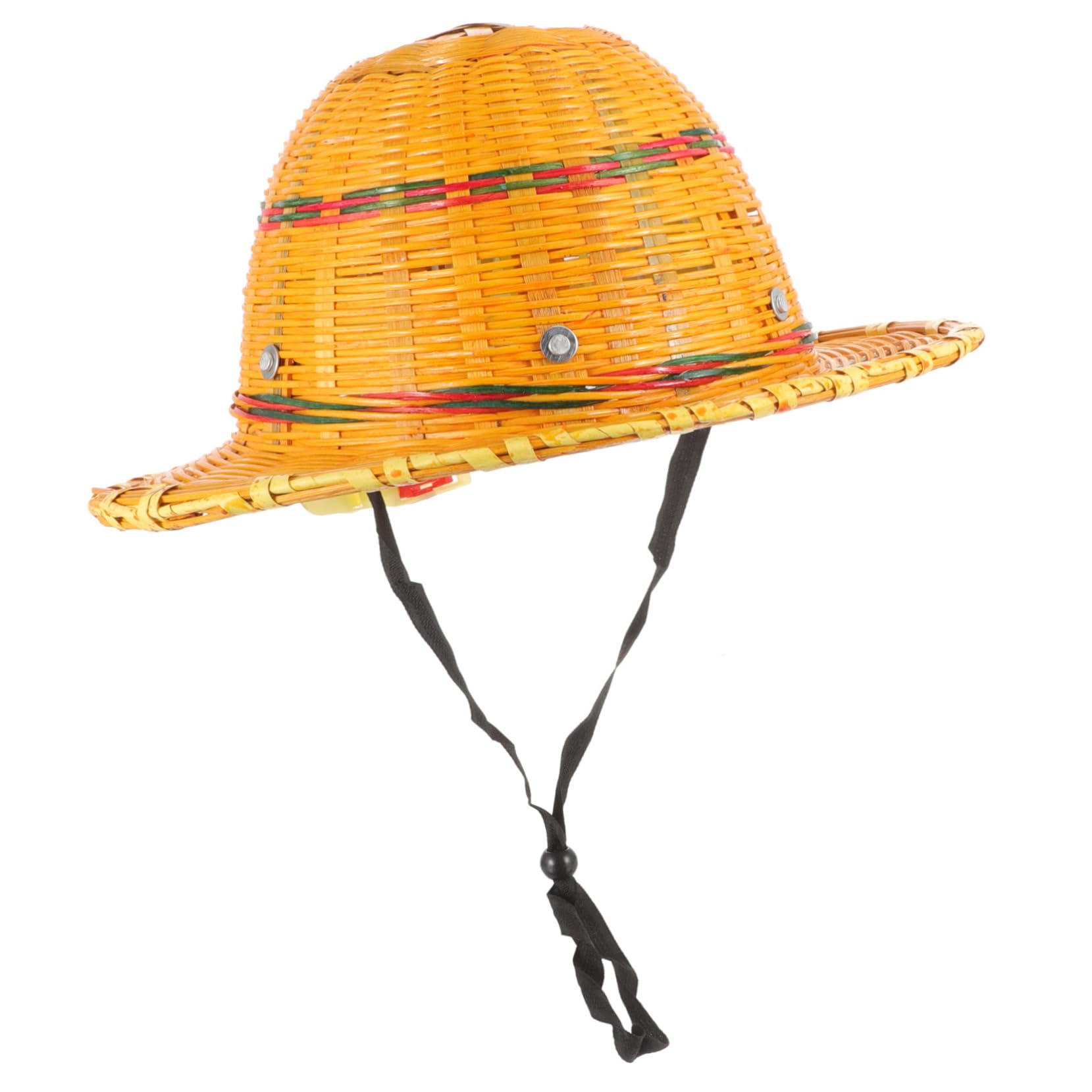 GALPADA Casco de Seguridad Tejido de Bambú para Verano, Protección Solar, ala Ancha y Ventilación para Obras y Construcción Color Aleatorio