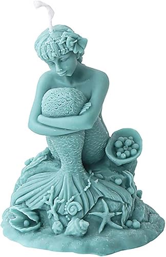 Grainrain Moldes de silicona para velas de sirena para hacer velas, cera y jabón, moldes de silicona para velas moldes de jabones crean velas 3D