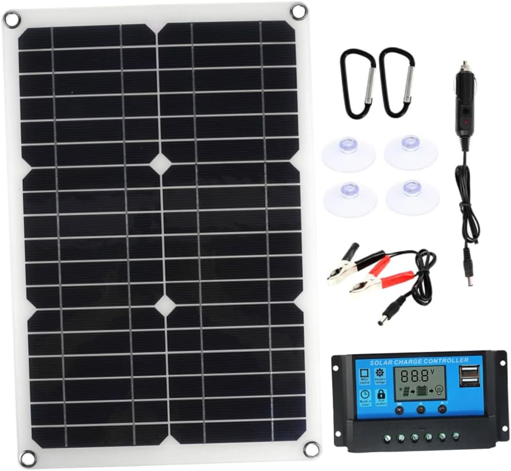 SUPVOX 1set Solar Panel and Charge Controller Kit for Yachts Portable Dual USB Solar Charger for Outdoor Use for Boats and Rvs