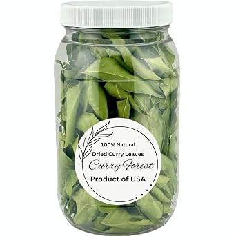 CurryForest Dried Curry Leaves - 100% Natural & Herbicide-Free USA Grown Kari Patta, Pesticide-Free Whole Curry Leaves, Air Dried 10-15g