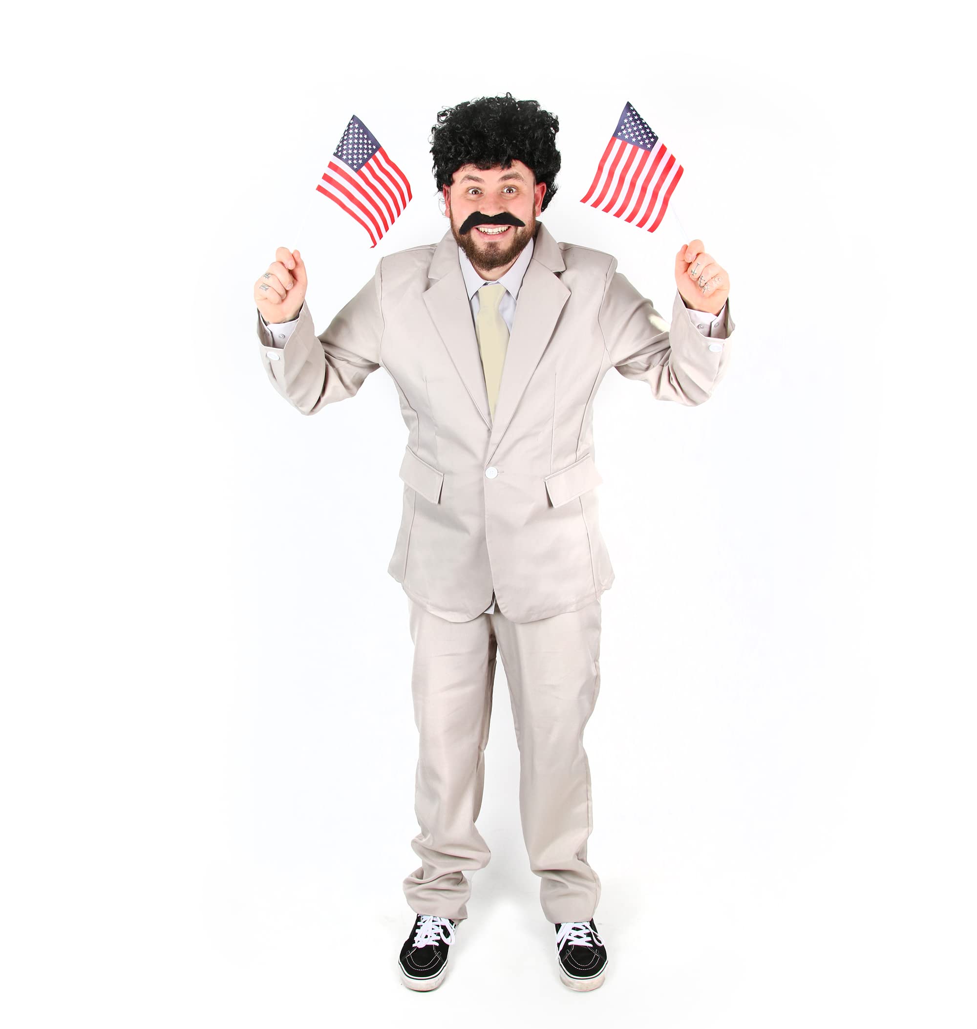 ILOVEFANCYDRESS News Reader Kostüm Herren – Burgunder Anzug Mit Hose & Krawatte, Gr. X-Large