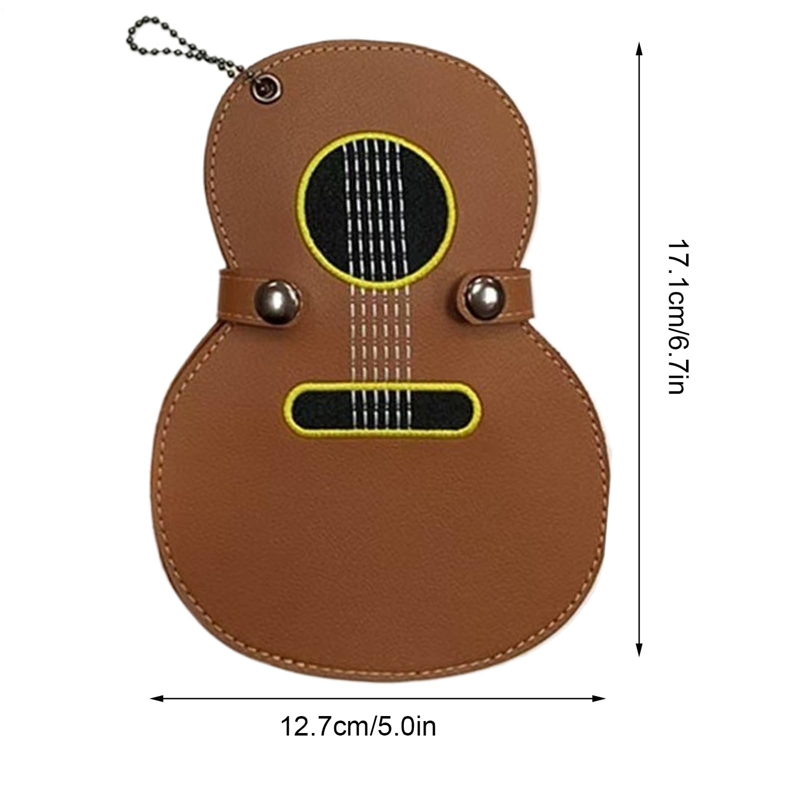 Generisch Gitar penası kutusu, 17 bölmeli düzenleyici anahtarlık, saklama kutusu, gitar penası için suni deri anahtarlık, müzik severler için e-bas ukulele çalanlar için, Kahverengi, Siehe