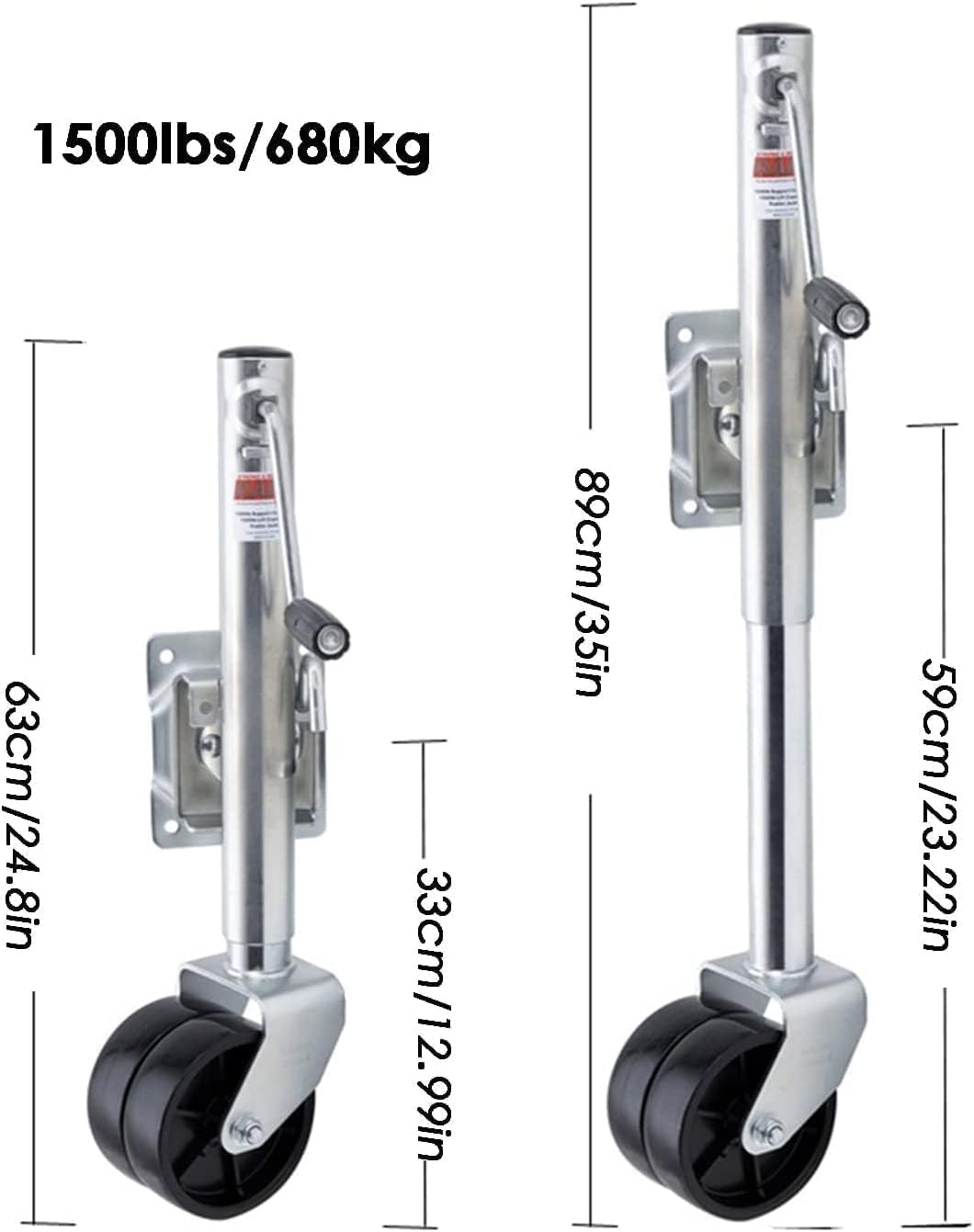 Jack with Wheels Trailer Jack,Boat Trailer Tongue Jack with 6'' Dual Nylon Wheel, 10'' Lift,Trailer Jockey Wheel 1500lb Capacity,for RV Travel Camper Boat and Automoti(