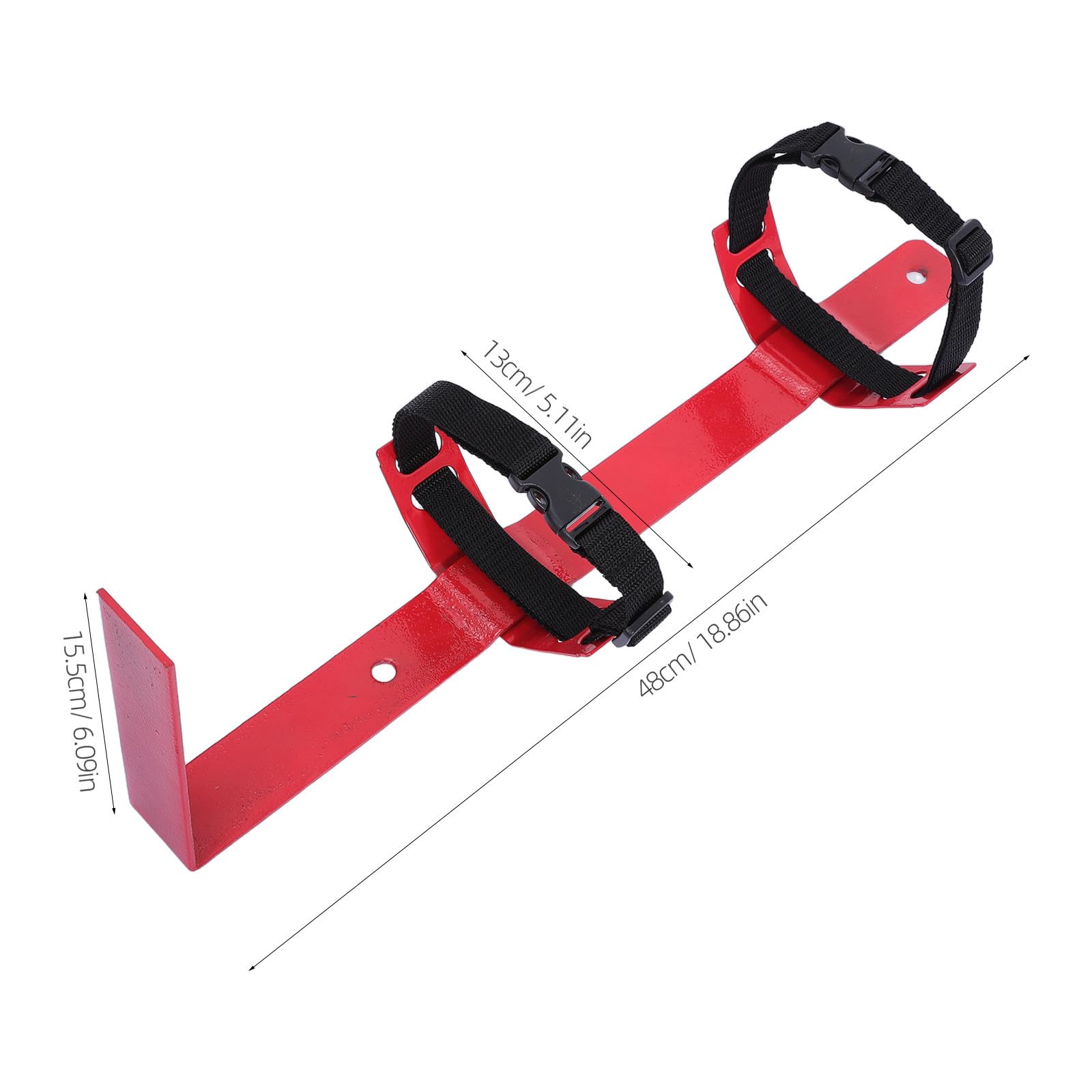 Operitacx Soporte de pared para extintor - Soporte metálico para extintor de 3 a 6 kg - Colgador resistente y que ahorra espacio para garaje, comercio, tienda y almacén.