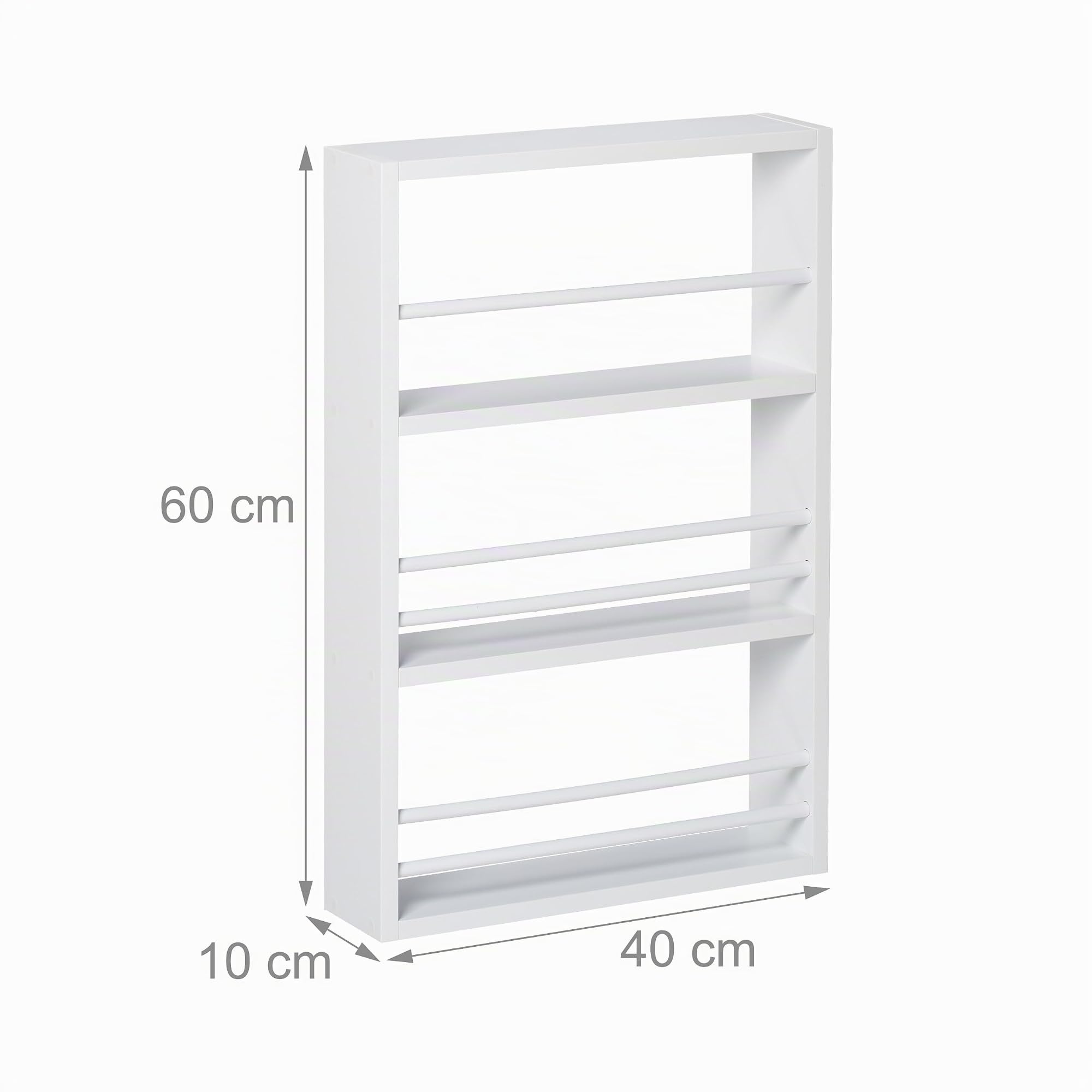 Relaxdays Librería Infantil Pared, 3 Repisas para Libros o Figuras, 60 x 40 x 10 cm, Estantería Niños Colgante, Blanco
