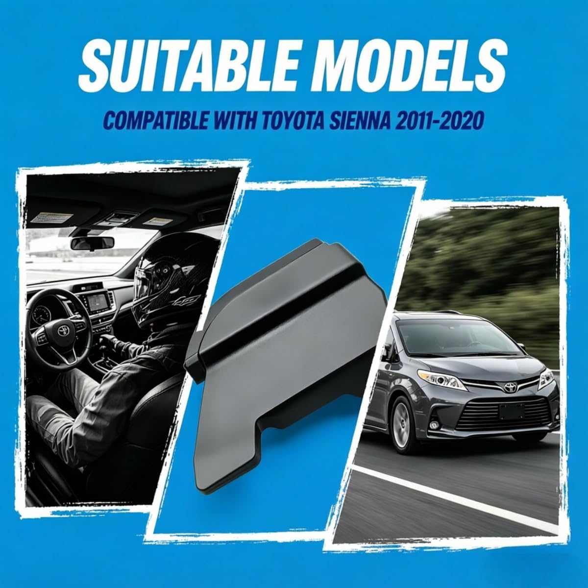 68374-08020 Slide Rail End Molding Left Hand for Toyota Sienna 2011-2020, Driver Side Door Molding, Sliding Door Track Bracket