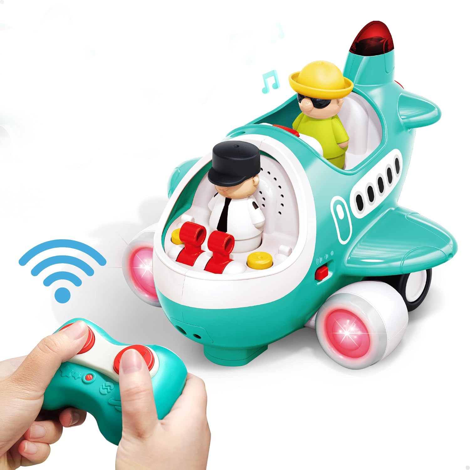 AquaFalcon Remote Control Airplane Toys 2 Year Old Boy Gift, Cool RC Plane Toy Toddlers 2 3 4, Baby Music Helicopter W/Light Sound, Fun Birthday Present for Two Years 18 Month Kids Girls Children