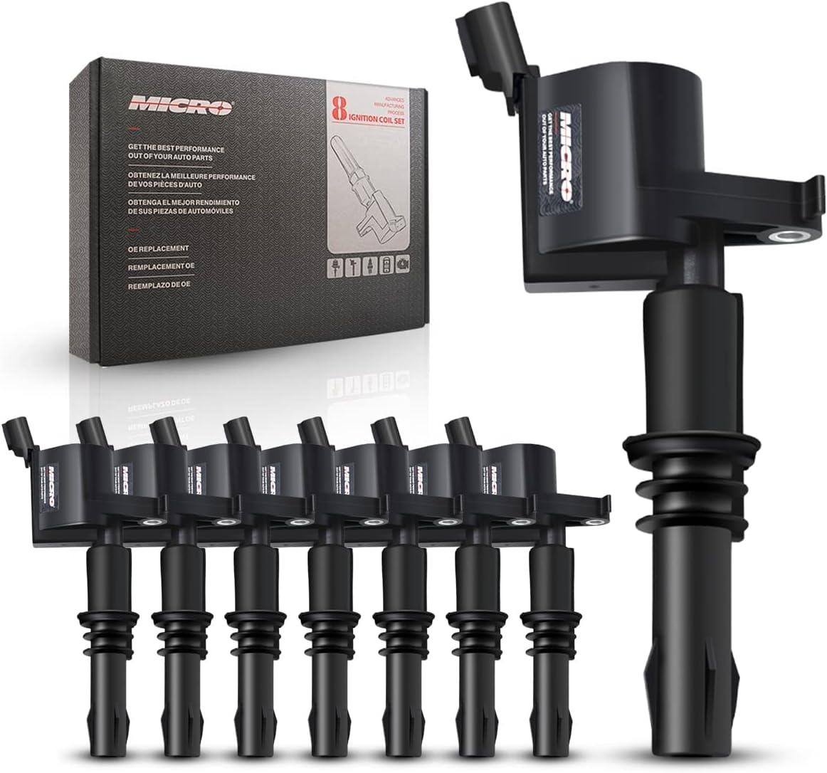Micro Performance Ignition Coils DG511 FD508 and SP546 Iridium Spark Plugs replacement for Ford Lincoln Mercury F-150 Expedition F-250 Super Duty F-350 Super Duty 5.4L Mustang C1541(set of 8)