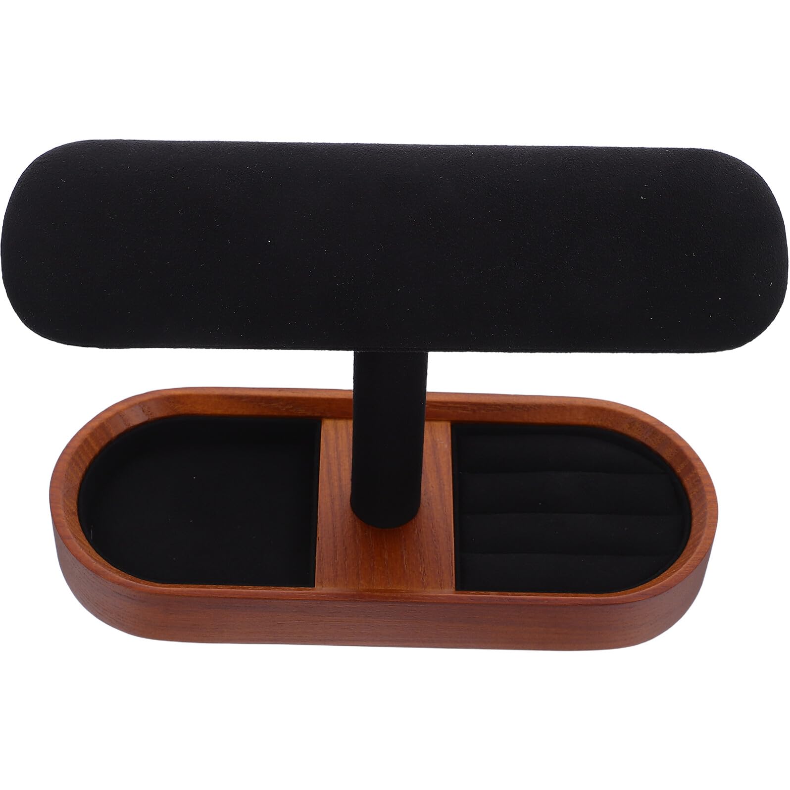 NUOBESTY Soporte de Madera Maciza T para Exhibición de Joyas Organizador Multifuncional para Pulseras Relojes y Brazaletes Diseño Rústico y Estable para Mostrador y Uso Personal