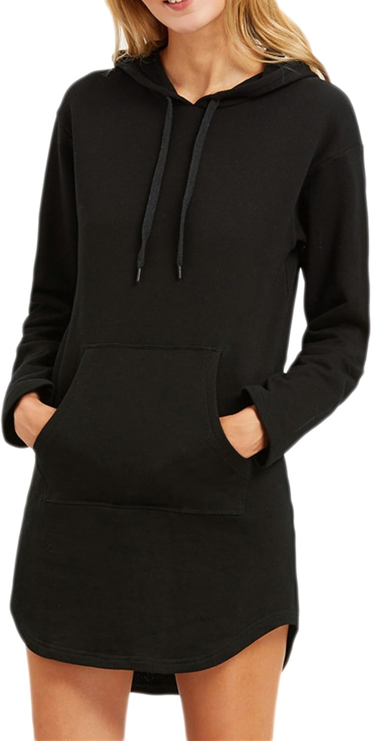 Womens longline black hoodie Outlet