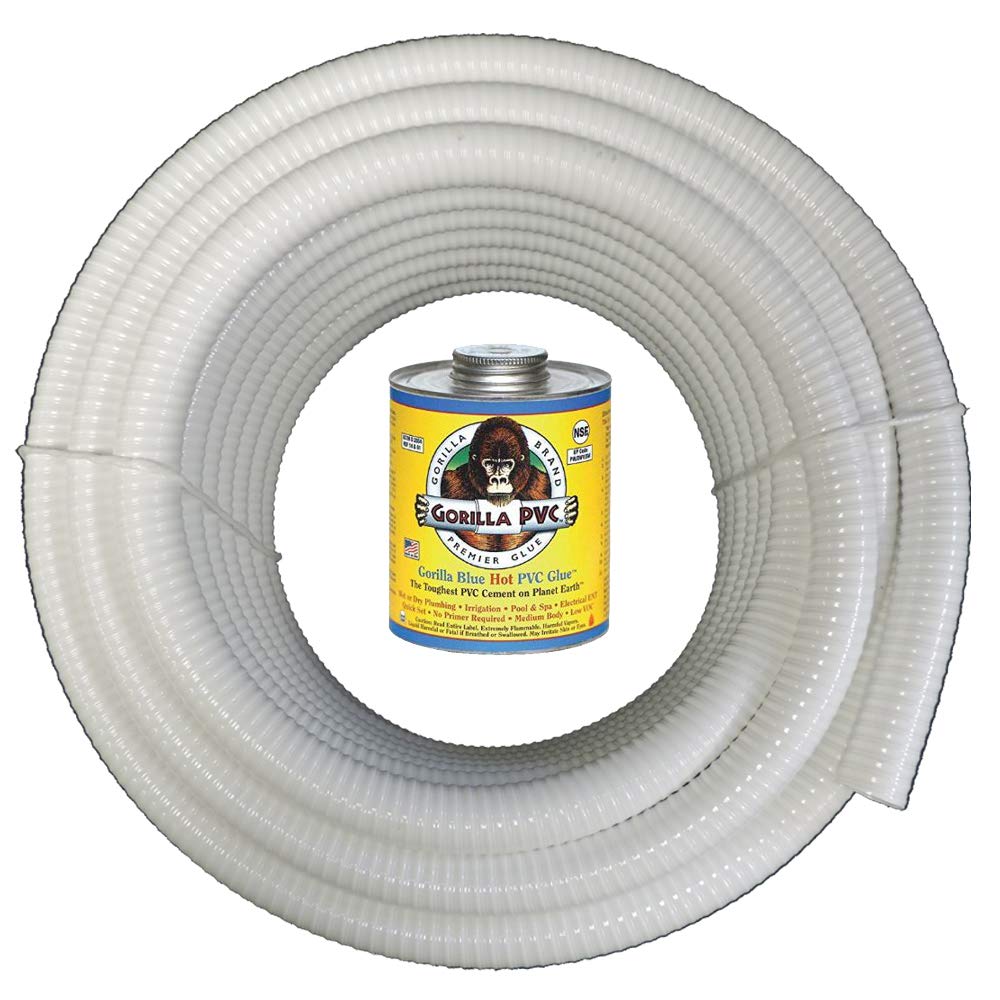 (3/4" Dia. x 10 ft) HydroMaxx® White Flexible PVC Pipe, Hose, Tubing for Pools, Spas and Water Gardens.