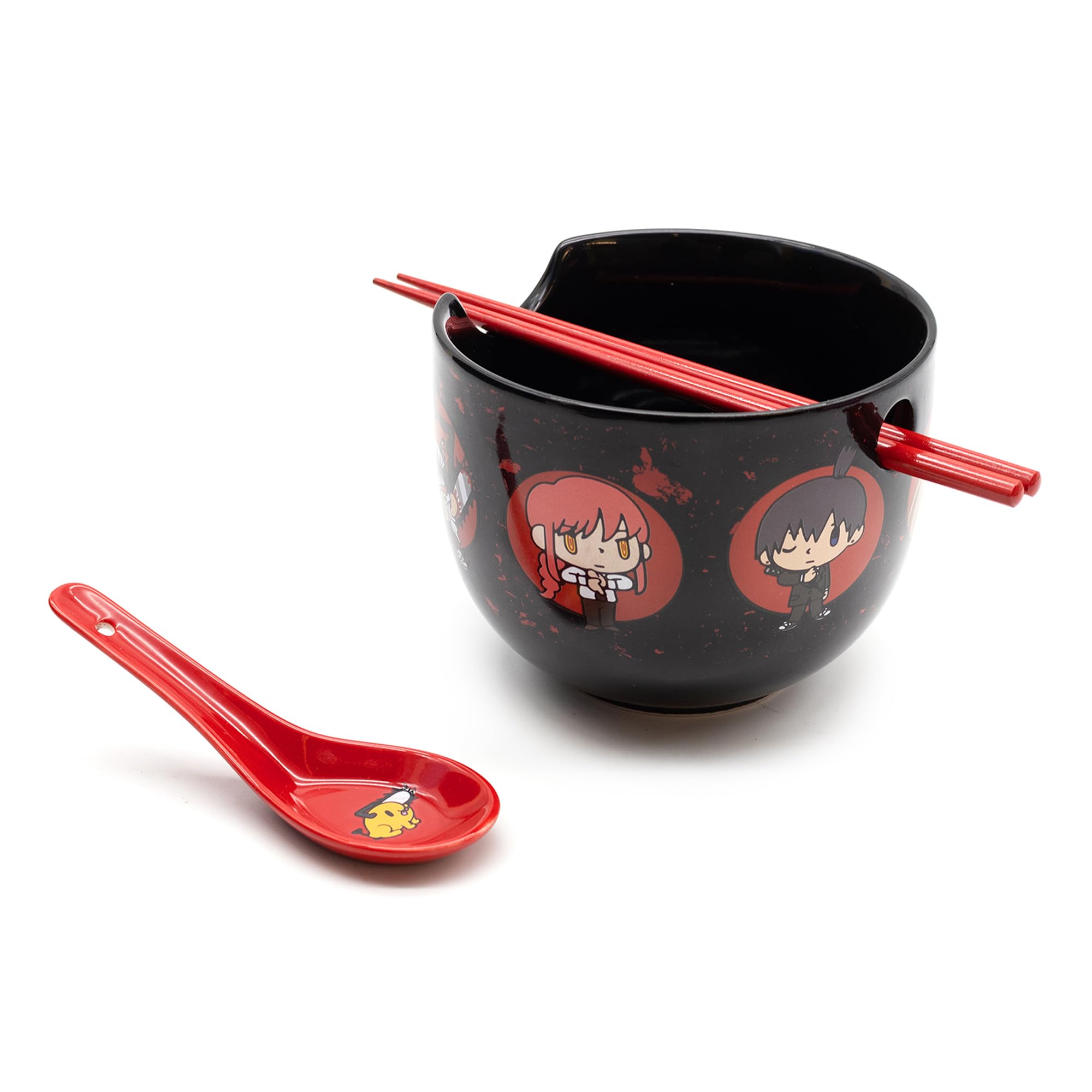 Chainsaw Man Ramen Bowl Set – 16 Unzen Keramik-Schale Mit Stäbchen, Offiziell Lizenziert