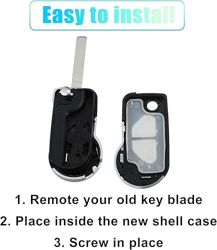 Miniatura 8 de X AUTOHAUX Funda de repuesto para llavero de 2 botones sin llave para Citroen DS3 2009-2020 para Citroen DS4 2011-2018 con cuchilla