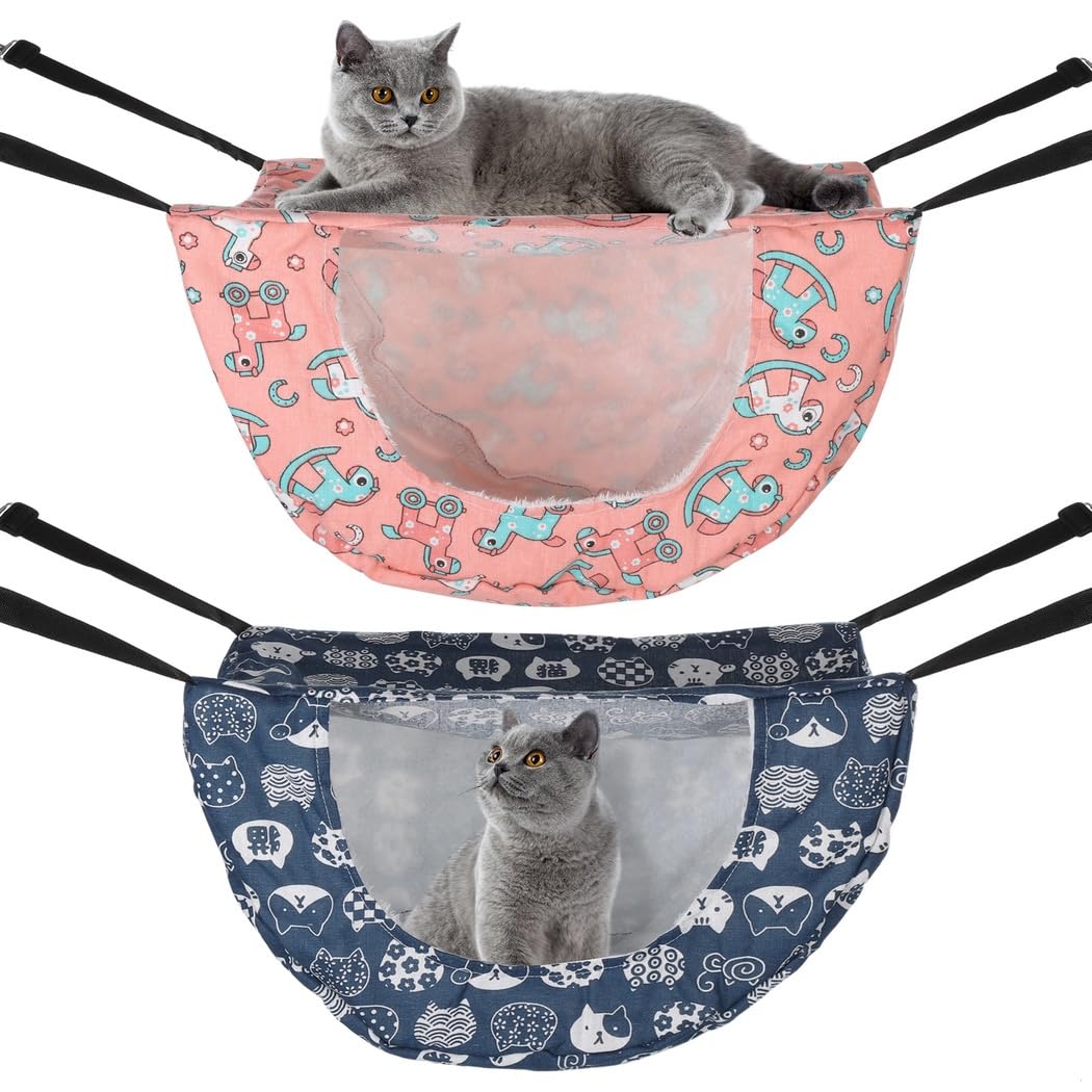 2er-Pack Katzenhängematten, gemütliche Hängebetten für Haustiere, verstellbare Haustierhängematten für Katzen, Welpen, Kätzchen, Frettchen, Kaninchen und mehr