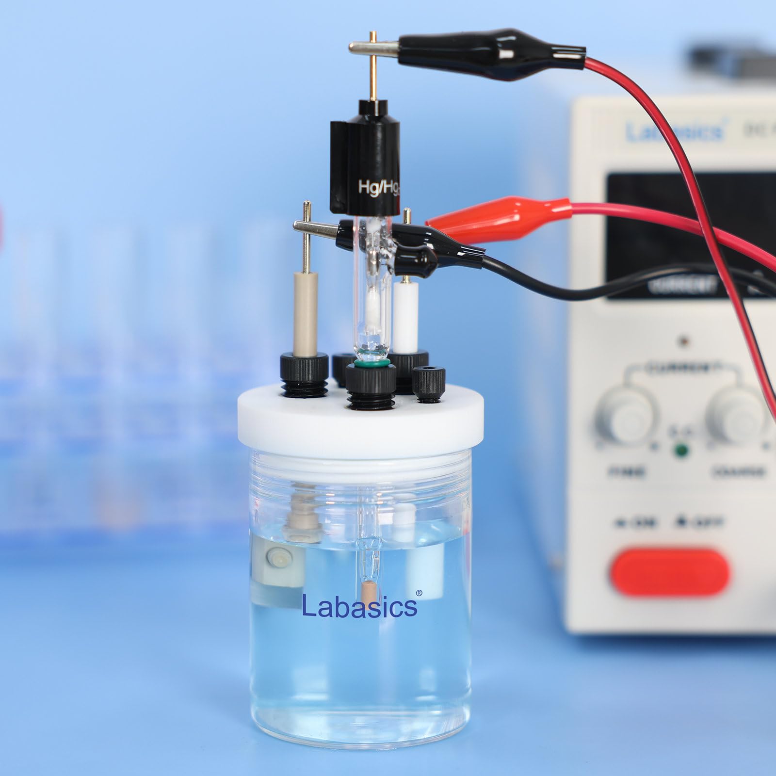 Labasics Soporte de Electrodo de Platino con Hoja de 10x15mm, Pureza 99.99%, Carcasa Peek Resistente a Alta Temperatura, para Experimentos Electroquímicos y Aplicaciones de Laboratorio