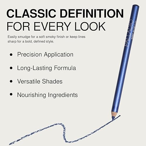 Miniatura 4 de Palladio Lápiz delineador de ojos de madera, forma de lápiz fina, fácil aplicación, fórmula firme pero suave, ojos perfectamente delineados,