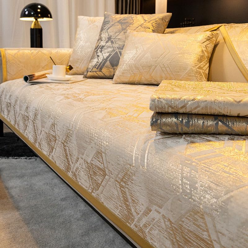 Jeté de canapé anti-usure dorée | Couverture douce 130x180cm