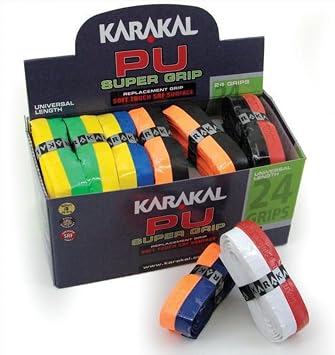 KARAKAL Assorted Duo Colors Universal PU Replacement Grip Box of 24, Duo