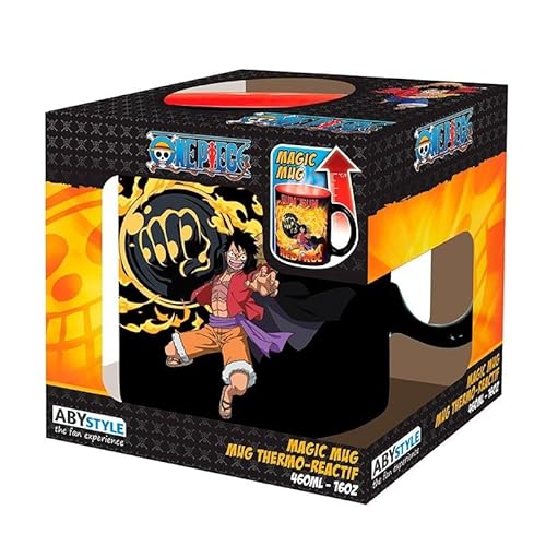 One Piece - Tasse - Luffy Ruffy Vs Kaidou - Effet thermique XL - Tasse à café - Tasse 460 ml - Coffret cadeau