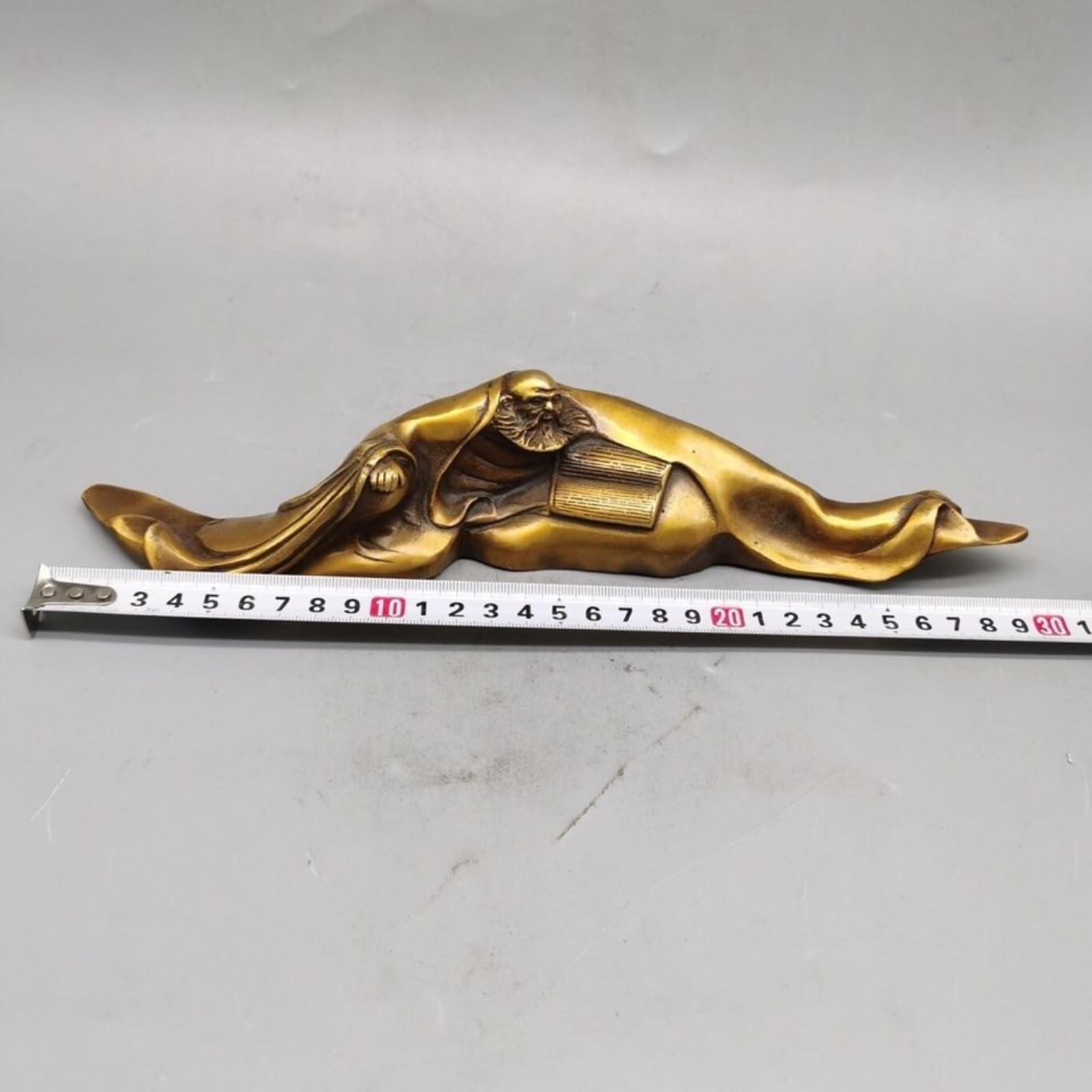 Bodhidharma-Stifthalter aus reinem Kupfer, Ornament, 30 cm, Kalligraphiebedarf, Dekoration, Handwerk, Stifthalter